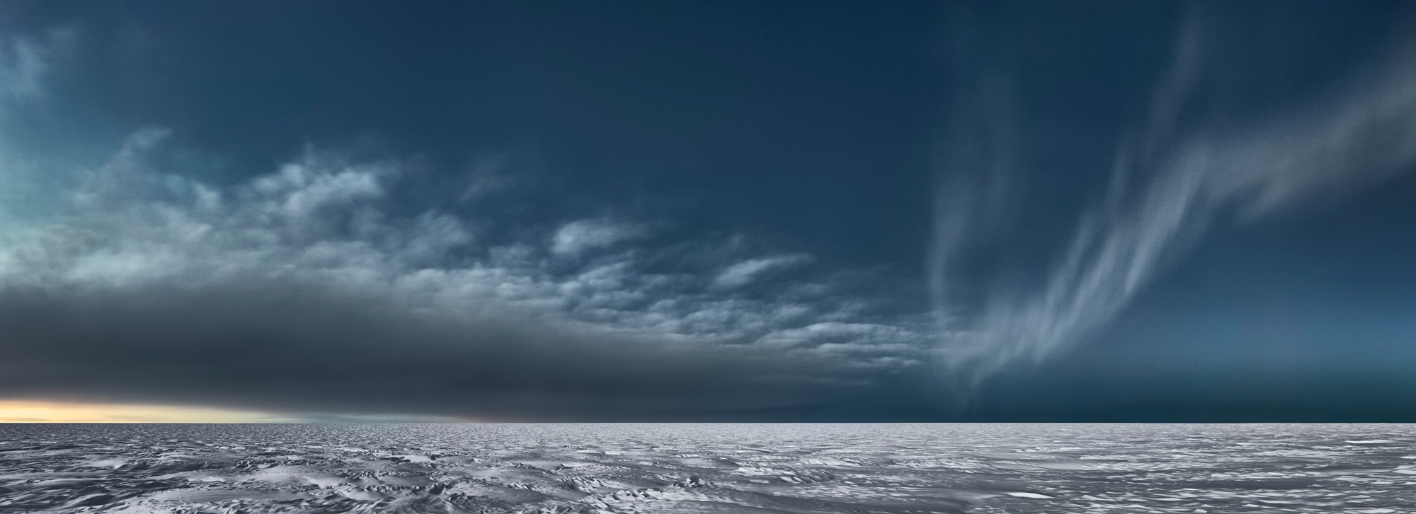 Icesheet #3373 cloud bank & aurora, 95cm x 261cm, Digital Pigment Print, Edition of 7, 2013